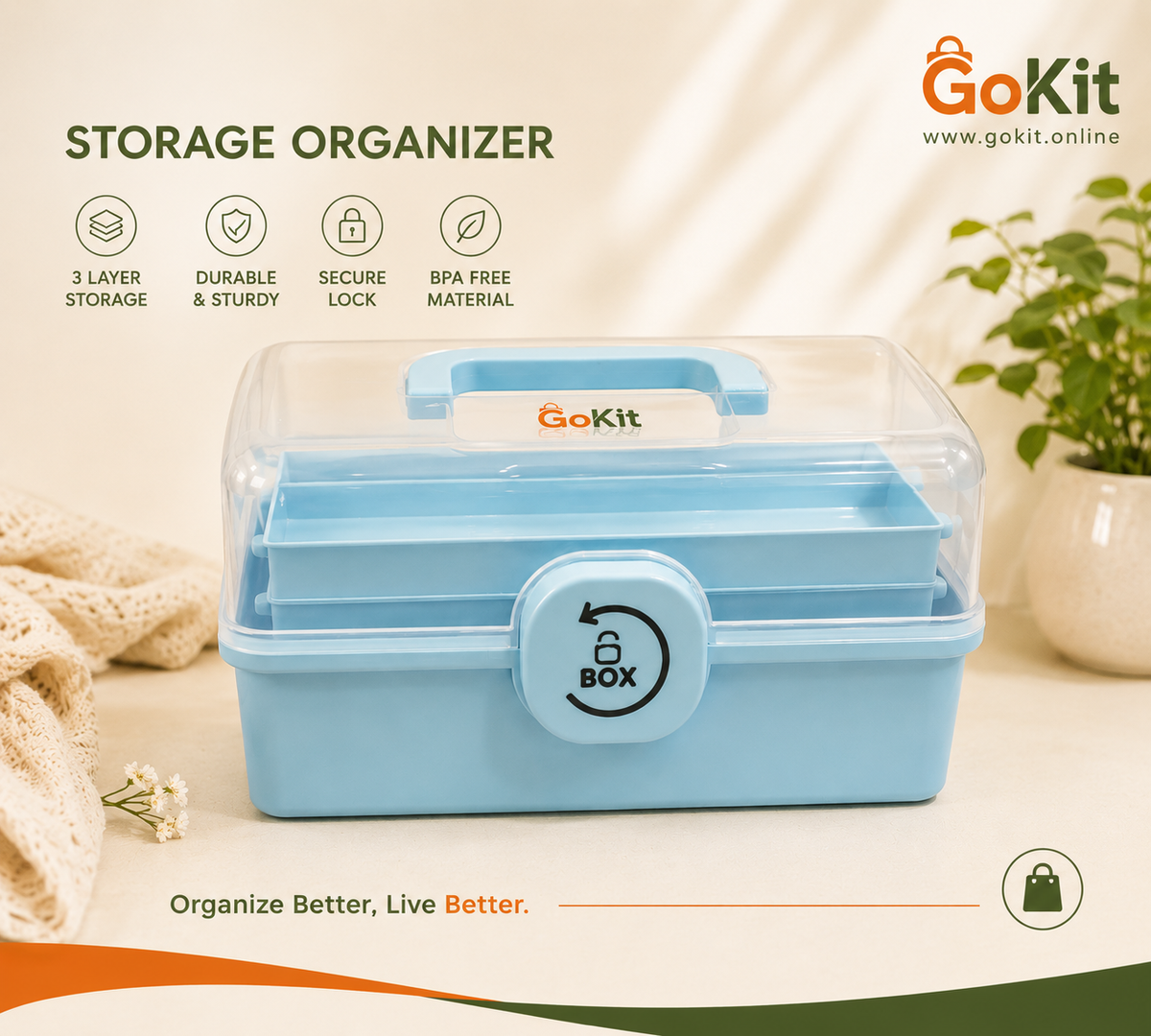 Multi-tier Organizer - Blue