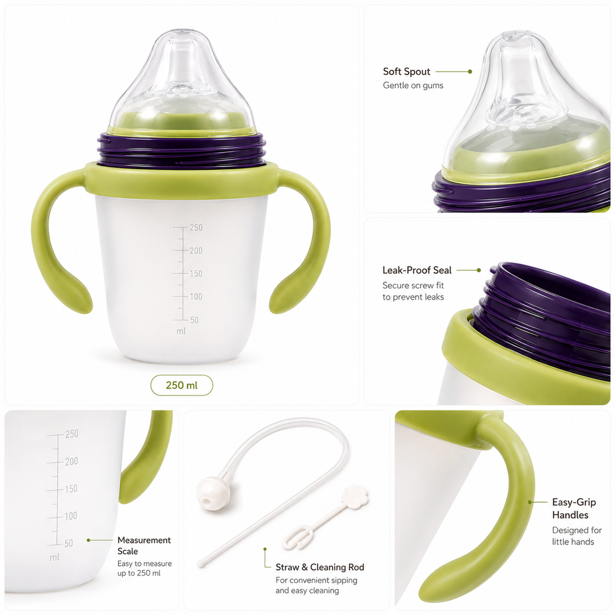 GoKit Silicone Sippy Training Cup - Sage Green