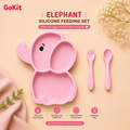 Silicone Baby Food Plate Set – Elephant Edition