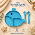 GoKit Silicone Divided Suction Feeding Set– Whale Edition