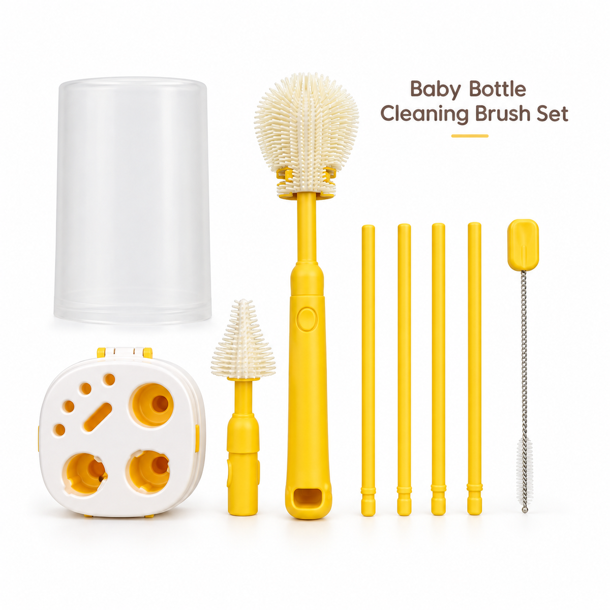 Baby Bottle Cleaning Brush Set - Yellow